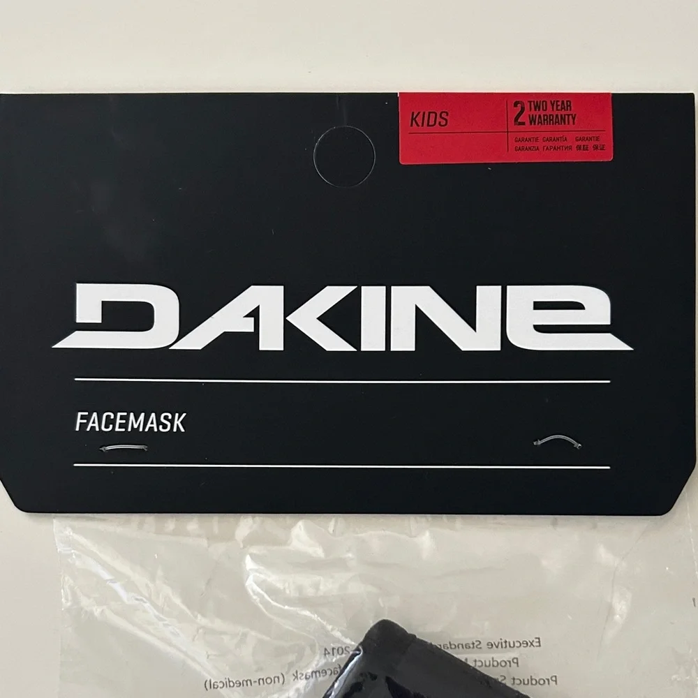 NWT Dakine Youth Black Facemask with Bear Print